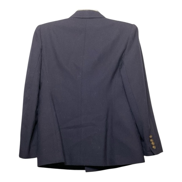 Women’s Vintage Lauren Ralph Lauren Navy Wool blazer with patch, size 6 petite - Picture 2 of 4